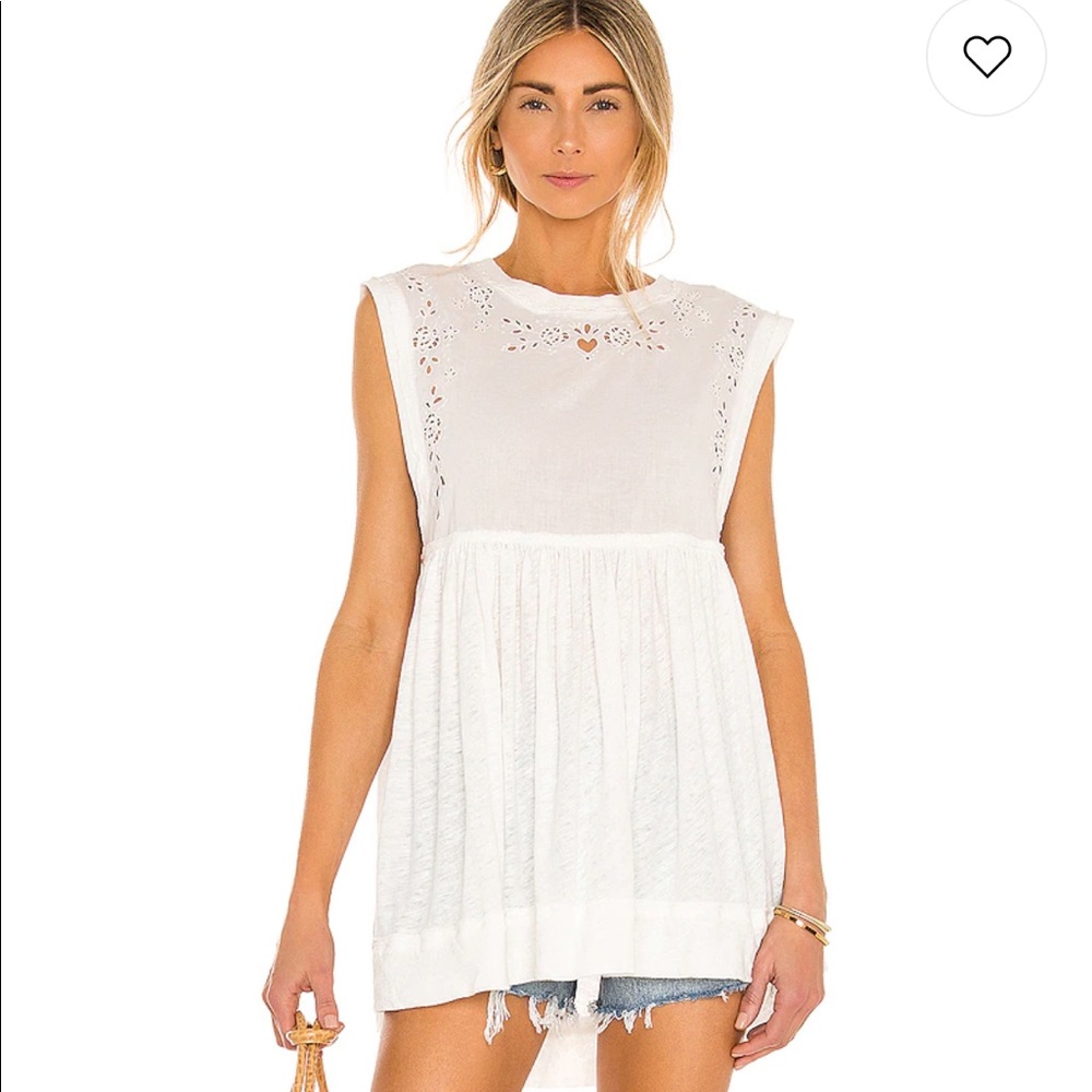 NWT Free People Bella Babydoll Top in Ivory - Picture 1 of 11